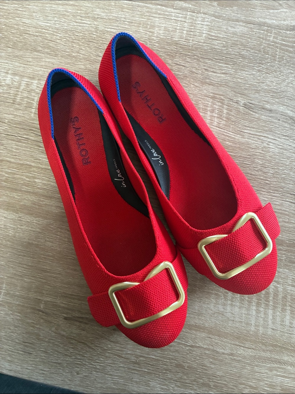 Rothy's Women's Red Buckle Ballet Flats size 9